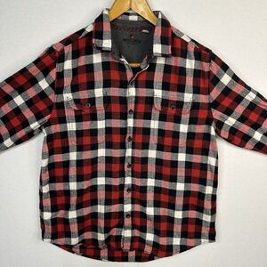 Woolrich‎ Men's Large Red Plaid Flannel Long Sleeve Shirt